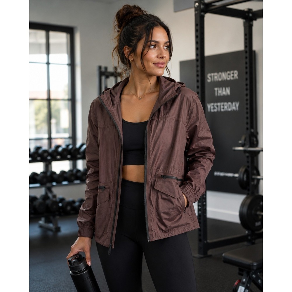 Lululemon Drizzle Down Athleisure Activewear Running Brown Jacket Size 2 *FLAW